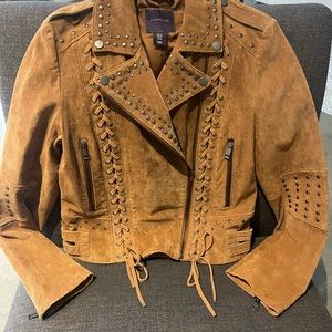 Amaryllis Anthropologie Suede Moto Jacket Med